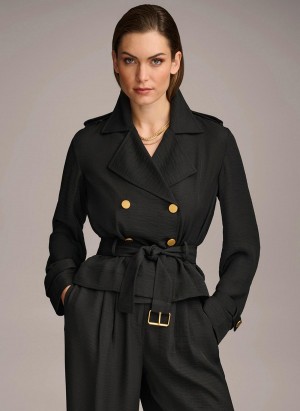 Donna Karan Double Breasted Blazer Jacket Black | NZ_DK60026