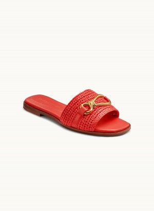 Donna Karan Haylen Flat Sandals Red | NZ_DK89295