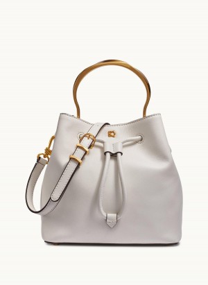 Donna Karan Lawrence Bucket Satchel White | NZ_DK82640