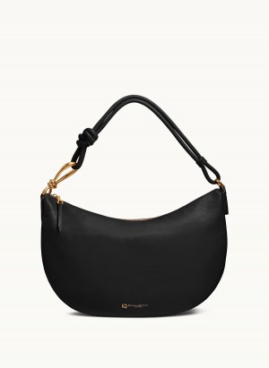 Donna Karan Roslyn Large Hobo Bag Black / Gold | NZ_DK67140