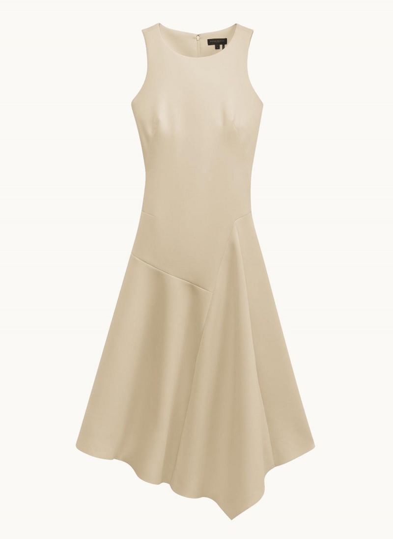 Donna Karan Asymmetrical Midi Dress White | NZ_DK58965