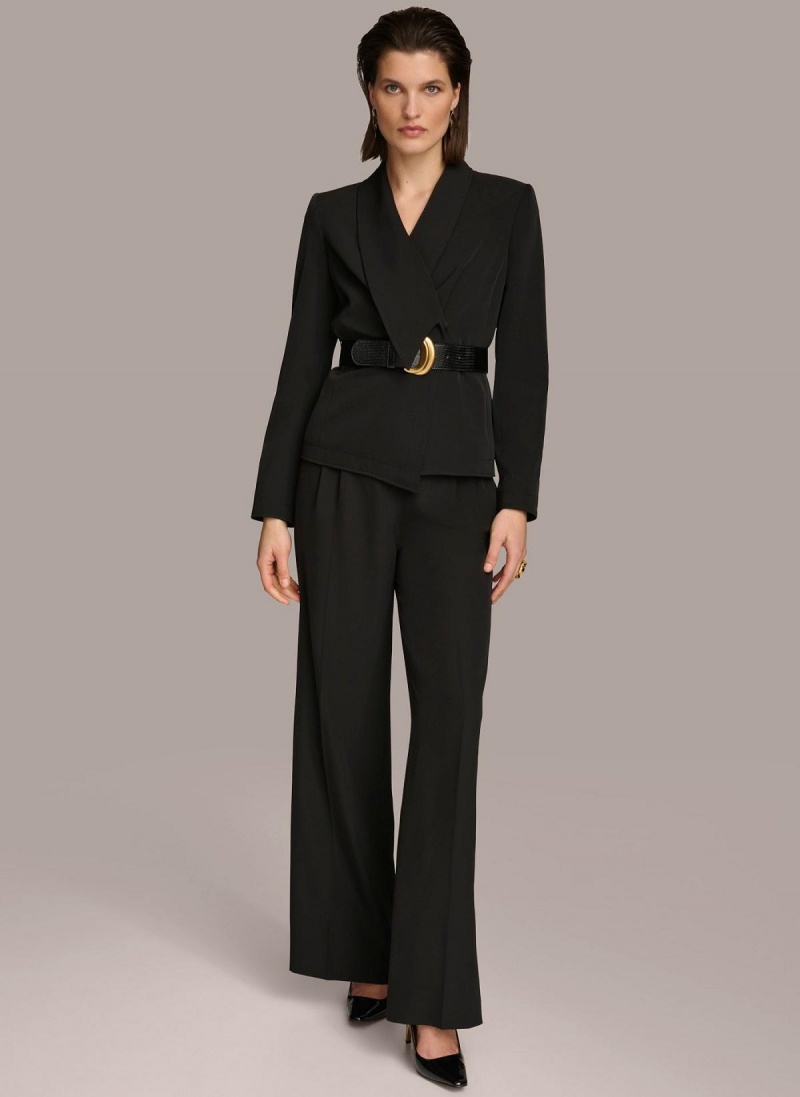 Donna Karan Belted Blazer Jacket Black | NZ_DK17906