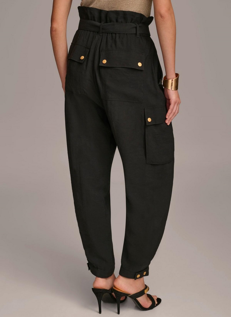 Donna Karan Belted Cargo Pants Black | NZ_DK28483