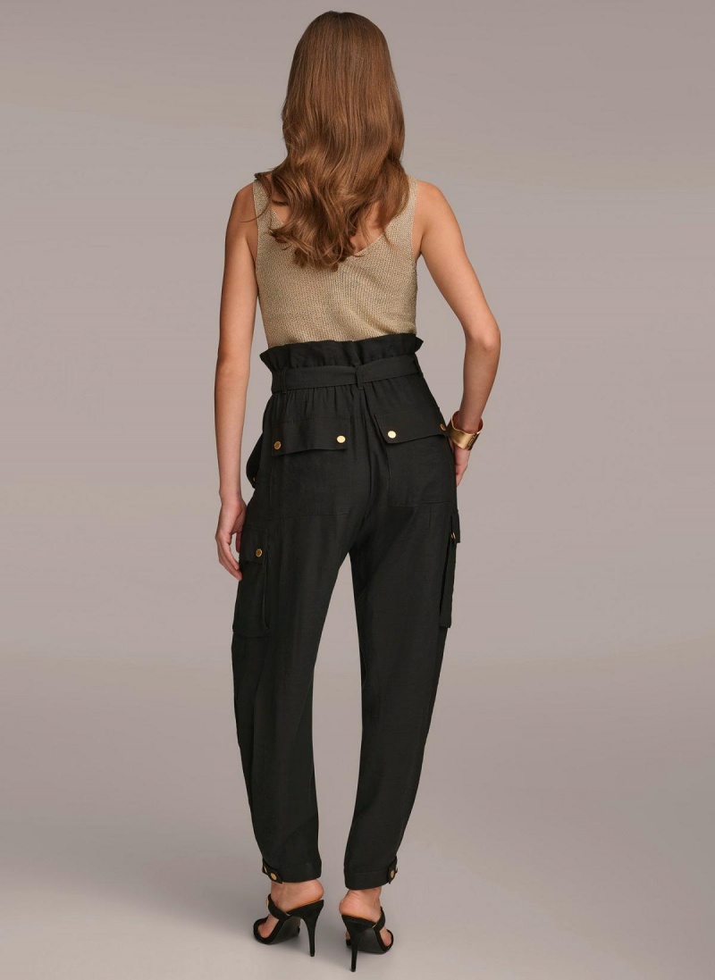 Donna Karan Belted Cargo Pants Black | NZ_DK28483