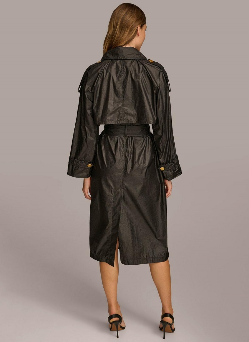 Donna Karan Belted Light Weight Trench Outerwear Black | NZ_DK35535