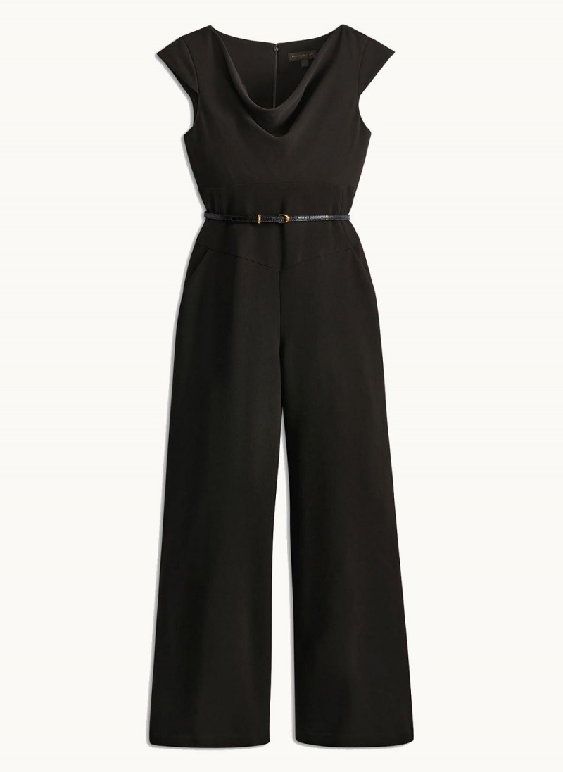 Donna Karan Belted With Pockets Jumpsuit Black | NZ_DK18380