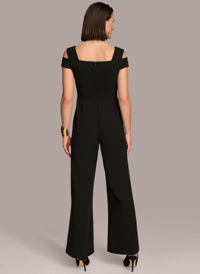 Donna Karan Cold Shoulder  Jumpsuit Black | NZ_DK52752