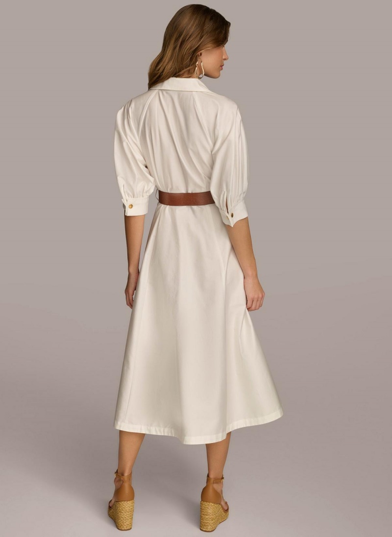 Donna Karan Cotton Shirt Dress Cream | NZ_DK11254