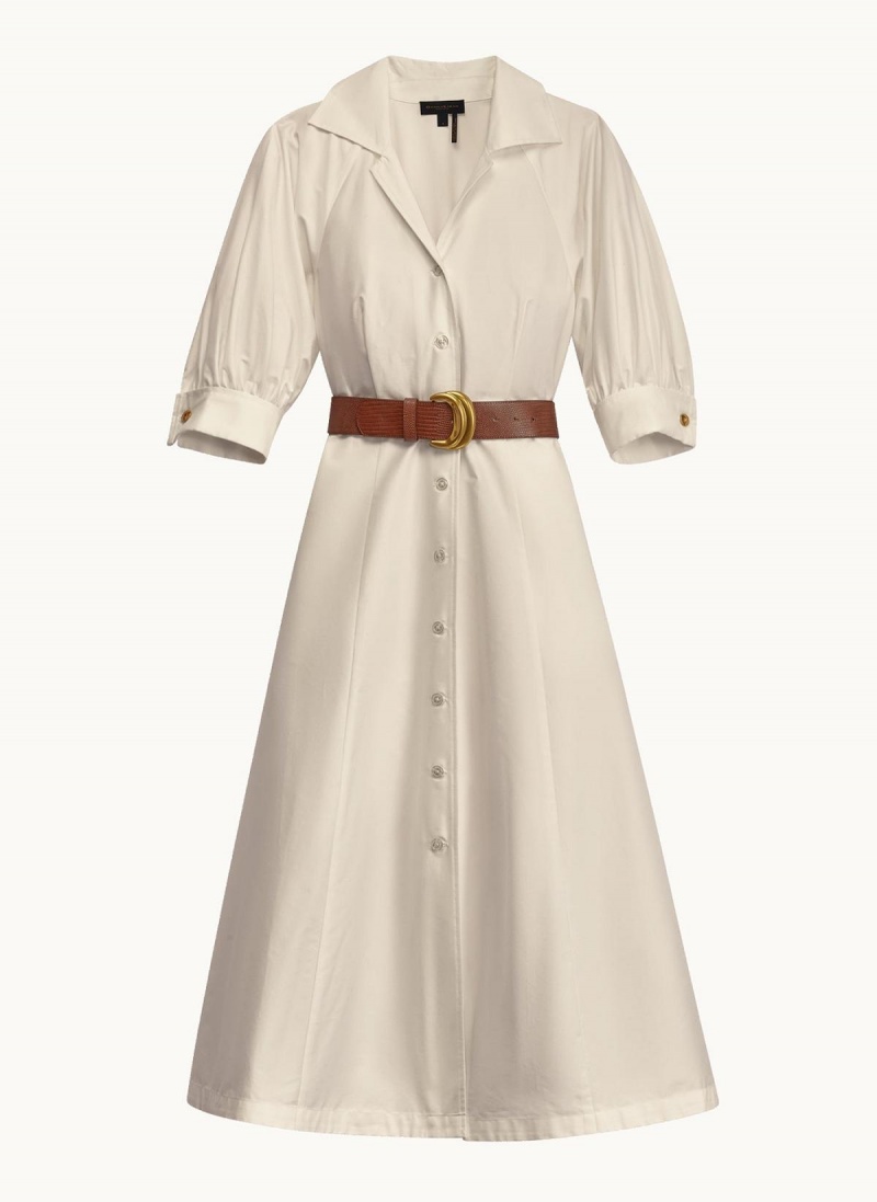 Donna Karan Cotton Shirt Dress Cream | NZ_DK11254