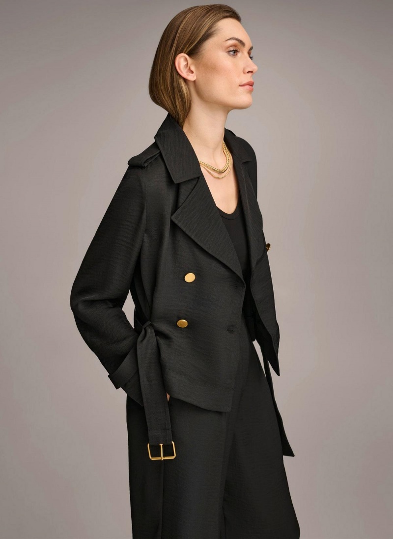 Donna Karan Double Breasted Blazer Jacket Black | NZ_DK60026