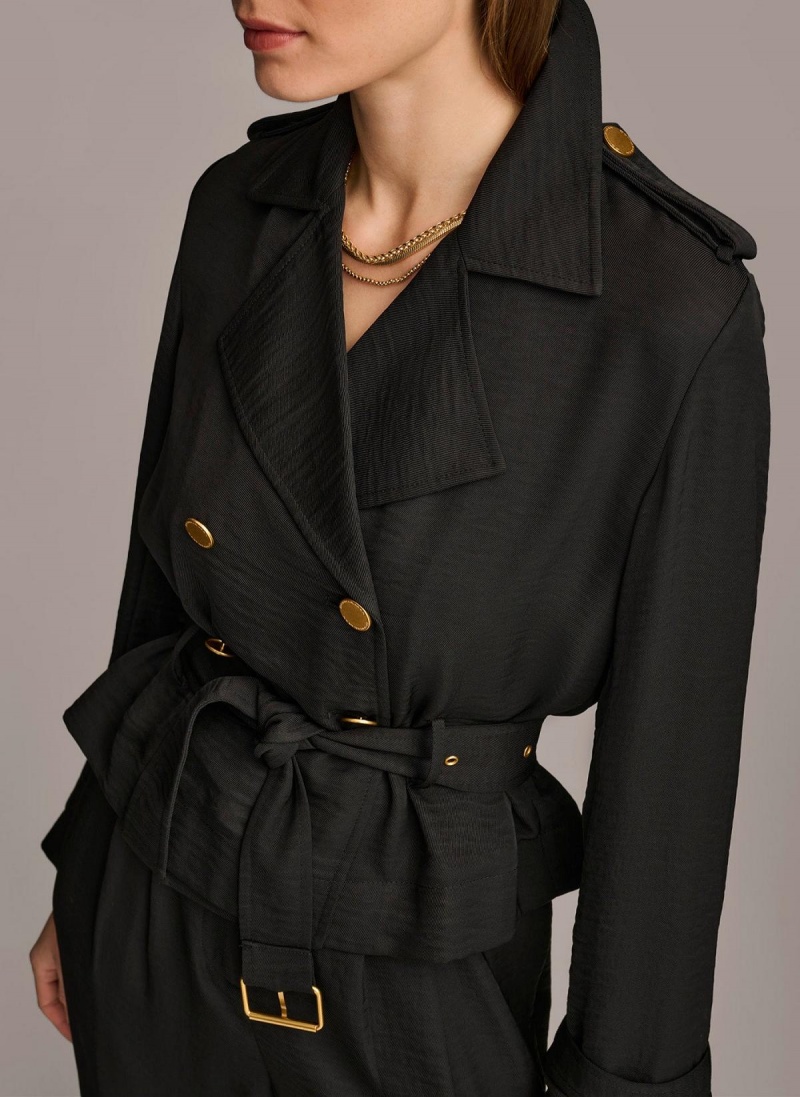 Donna Karan Double Breasted Blazer Jacket Black | NZ_DK60026