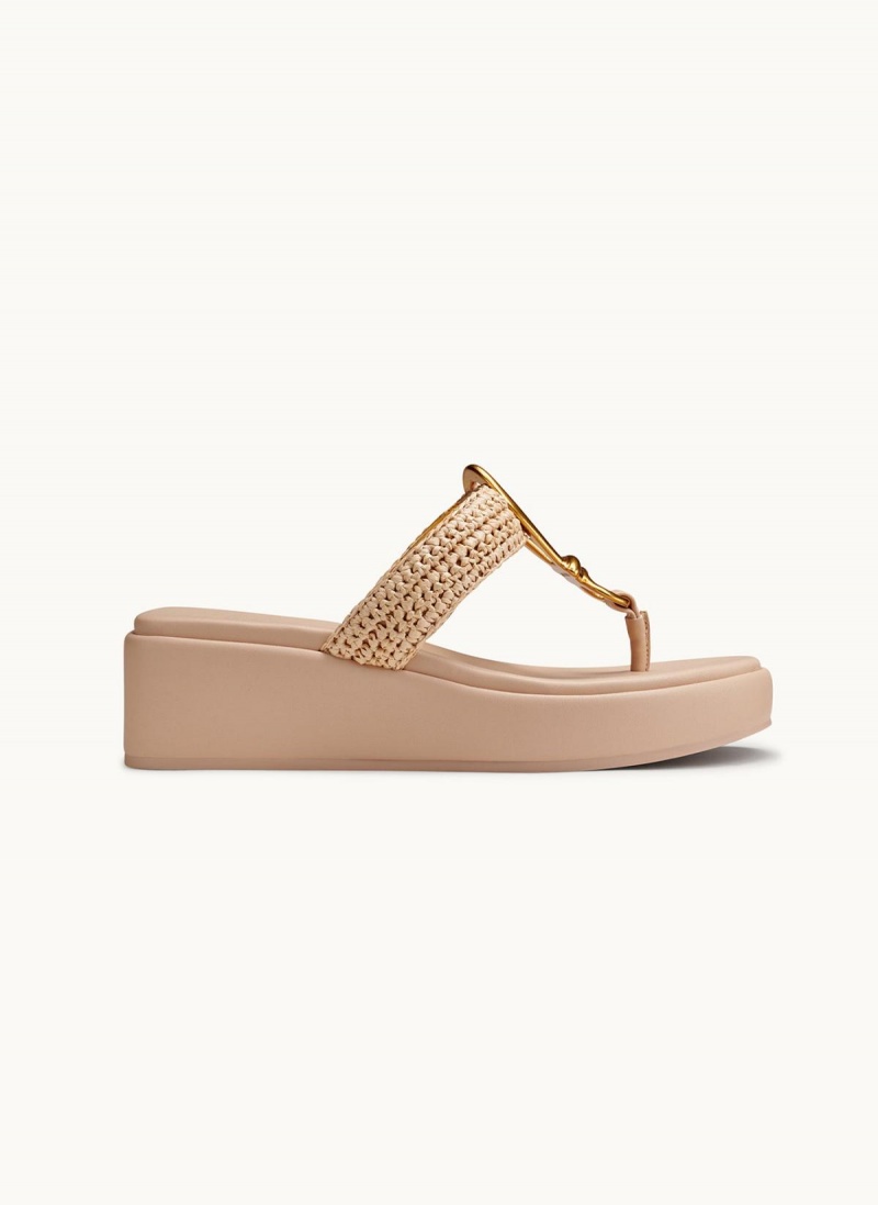 Donna Karan Harlyn Wedge Sandals Beige / Beige | NZ_DK49739