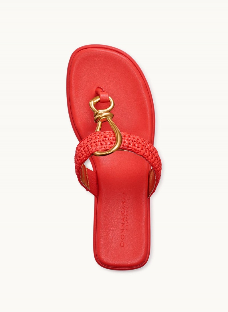 Donna Karan Harlyn Wedge Sandals Red | NZ_DK34352