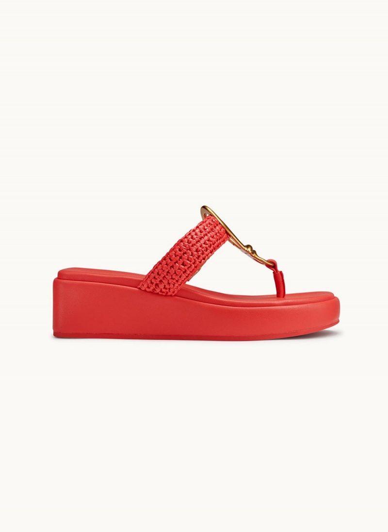 Donna Karan Harlyn Wedge Sandals Red | NZ_DK34352