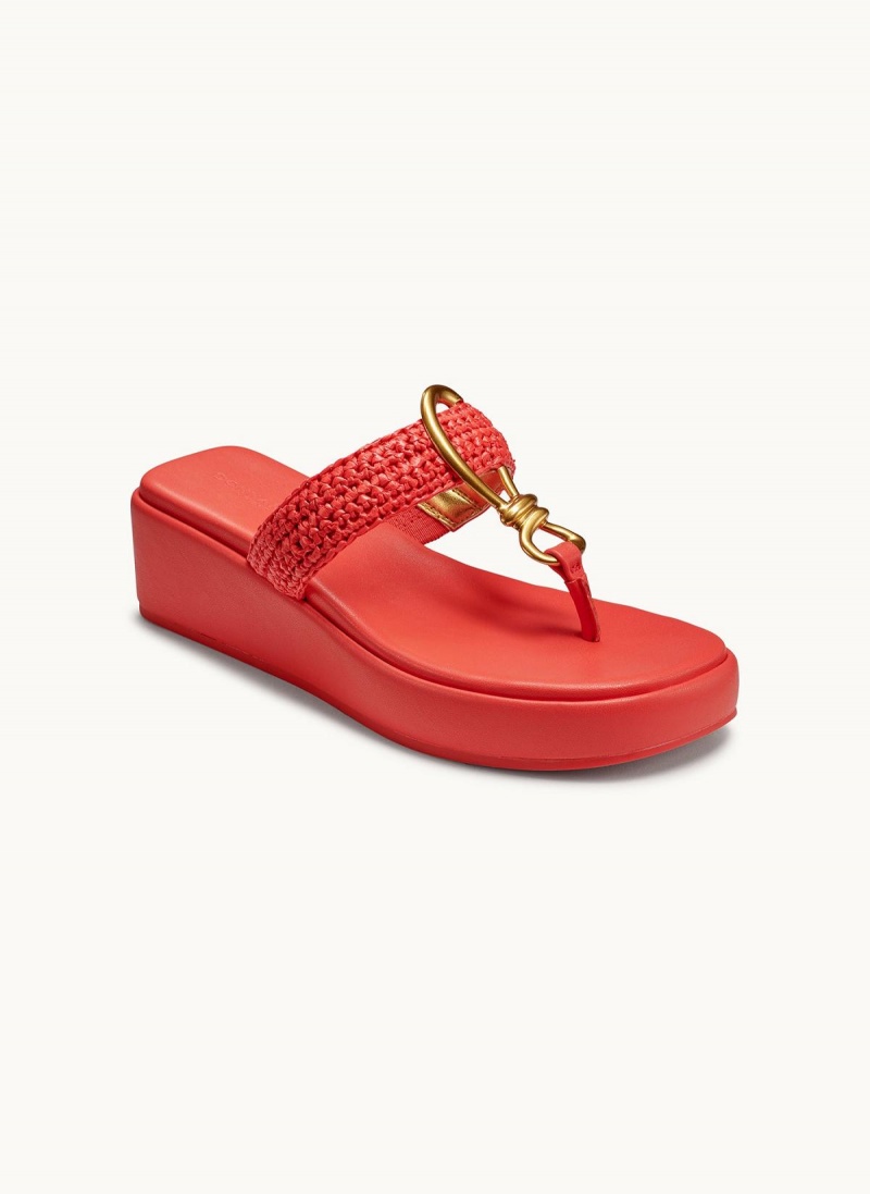 Donna Karan Harlyn Wedge Sandals Red | NZ_DK34352