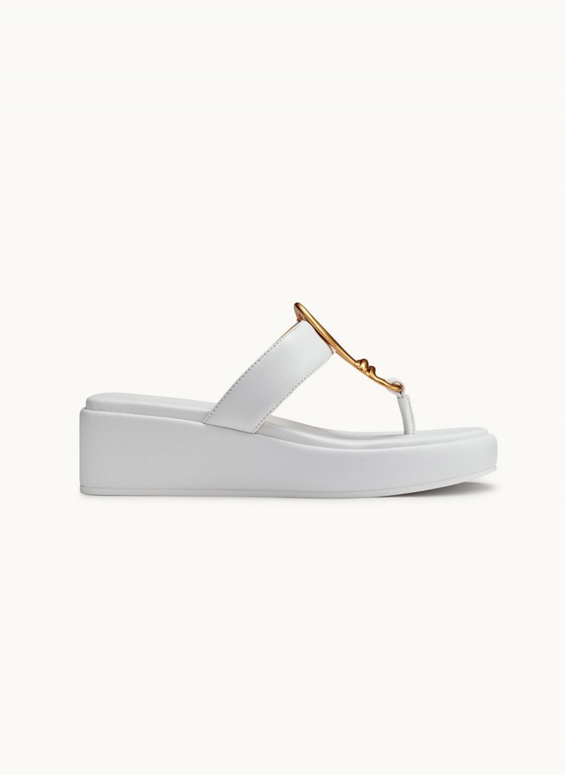 Donna Karan Harlyn Wedge Sandals White | NZ_DK22389