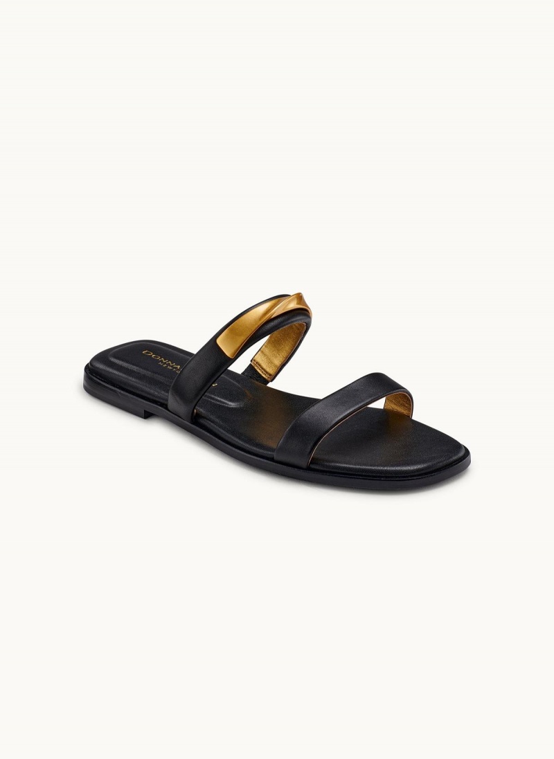 Donna Karan Harmoni Flat Sandals Black | NZ_DK56028