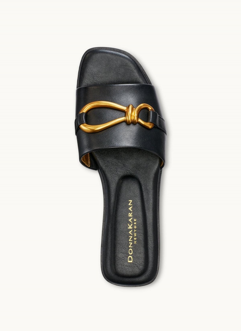 Donna Karan Haylen Flat Sandals Black | NZ_DK22603