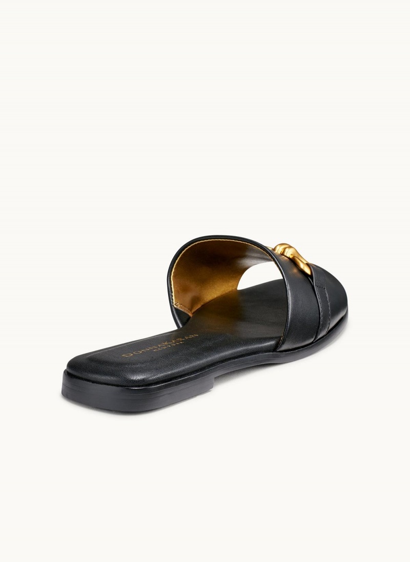 Donna Karan Haylen Flat Sandals Black | NZ_DK22603