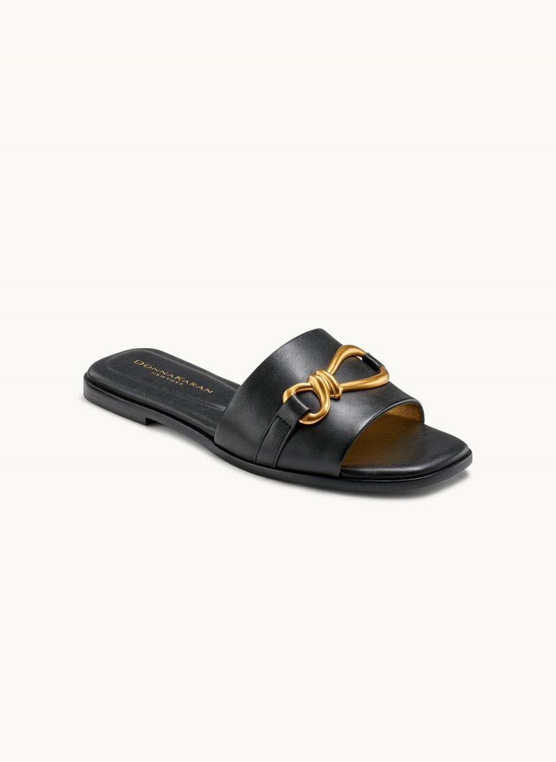 Donna Karan Haylen Flat Sandals Black | NZ_DK22603