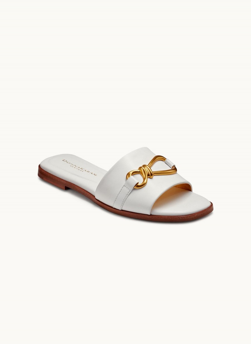 Donna Karan Haylen Flat Sandals White | NZ_DK45066