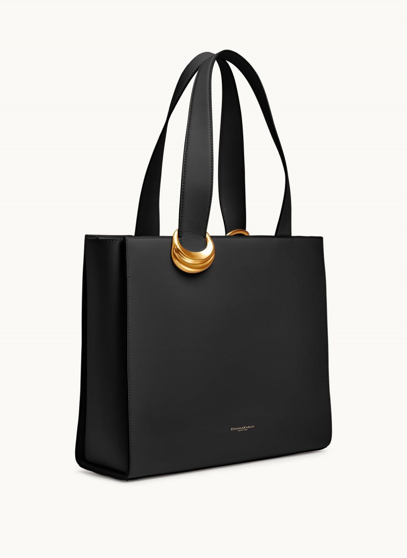 Donna Karan Hewlett Tote Bag Black / Gold | NZ_DK60189