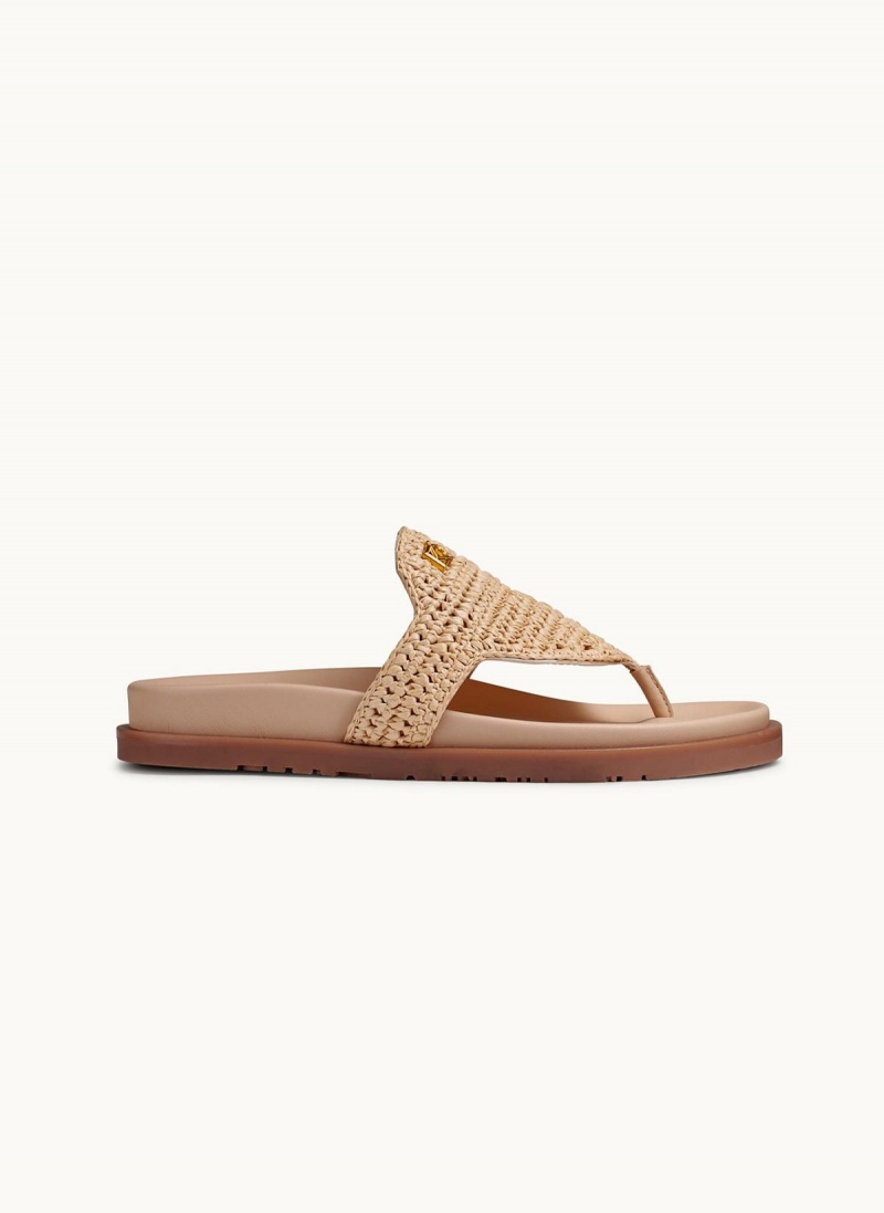 Donna Karan Hira Flat Sandals Beige / Beige | NZ_DK91241