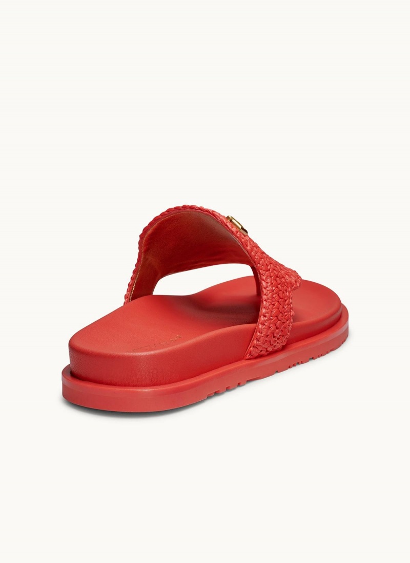 Donna Karan Hira Flat Sandals Red | NZ_DK21007