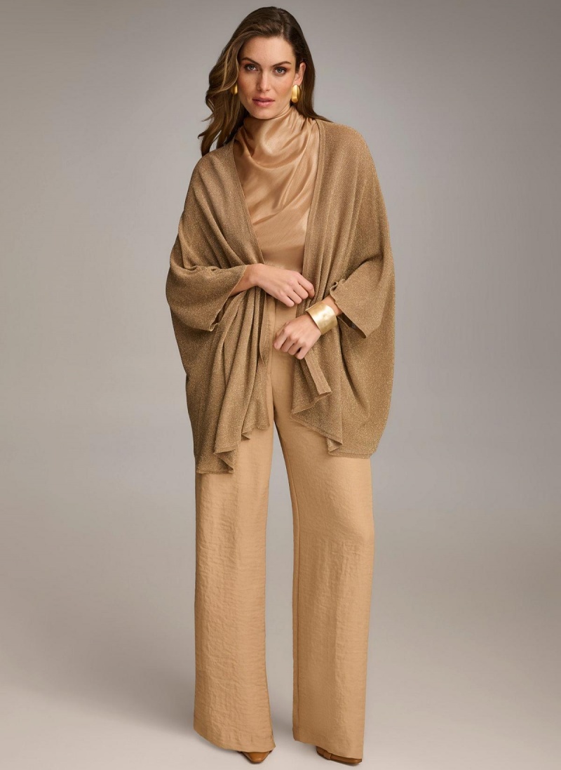 Donna Karan Lurex Cardigan Sweaters and Tops Gold | NZ_DK12935