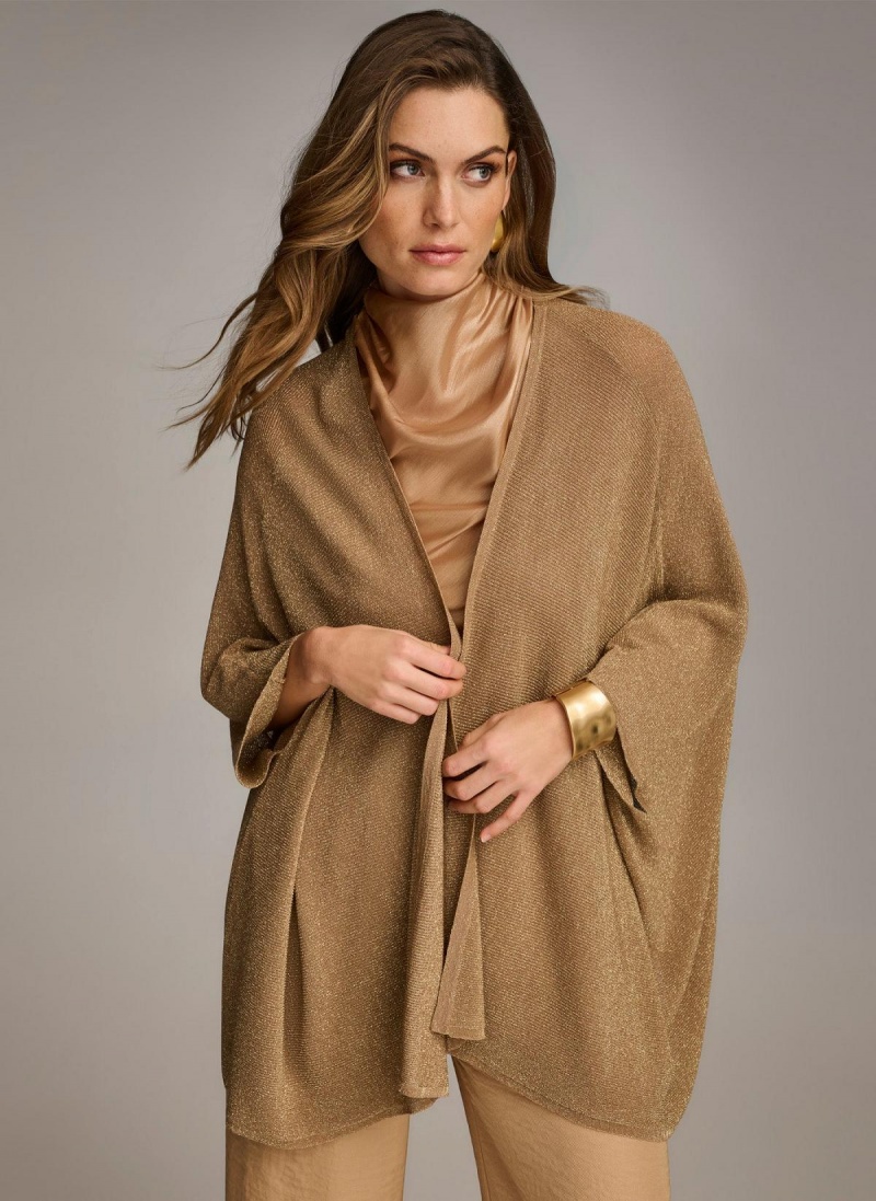 Donna Karan Lurex Cardigan Sweaters and Tops Gold | NZ_DK12935