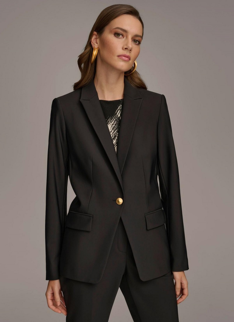 Donna Karan One Button Jacket Black | NZ_DK15012