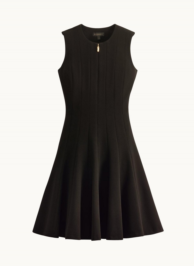 Donna Karan Pleated Skirt Dress Black | NZ_DK13371