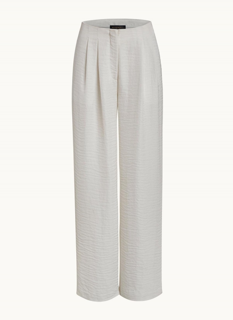 Donna Karan Pleated Wide Leg Pants Cream | NZ_DK32105