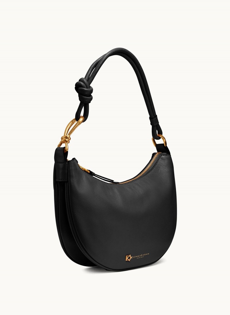 Donna Karan Roslyn Small Hobo Bag Black / Gold | NZ_DK86813