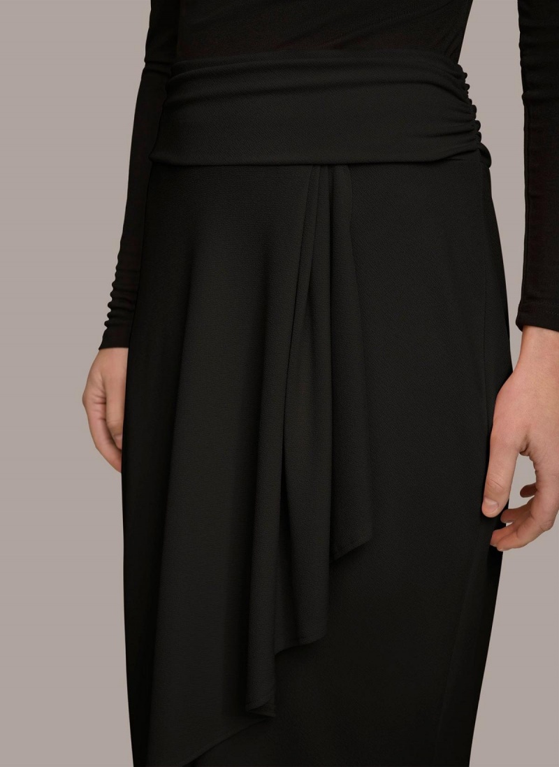 Donna Karan Ruched Skirt Black | NZ_DK96801