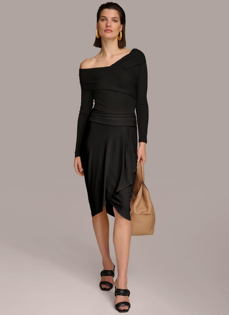 Donna Karan Ruched Skirt Black | NZ_DK96801