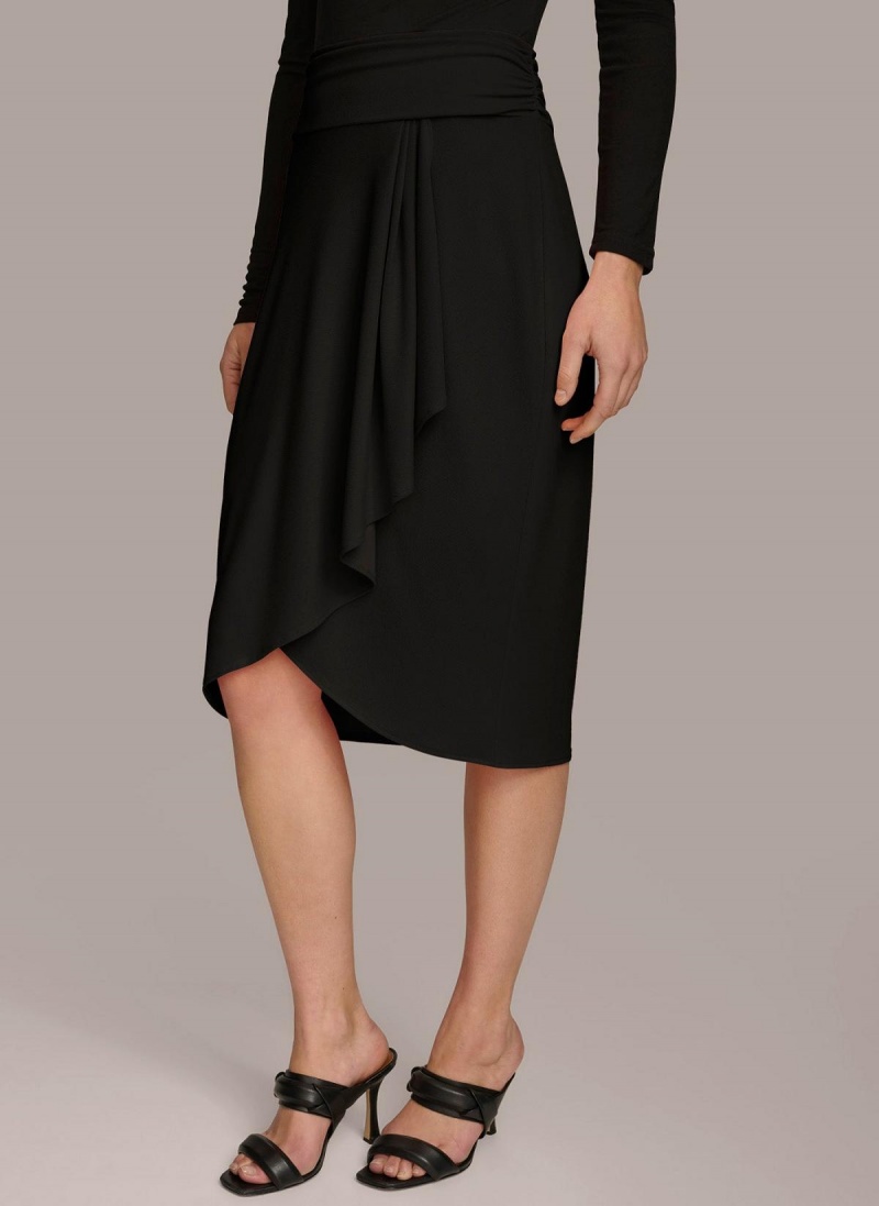 Donna Karan Ruched Skirt Black | NZ_DK96801