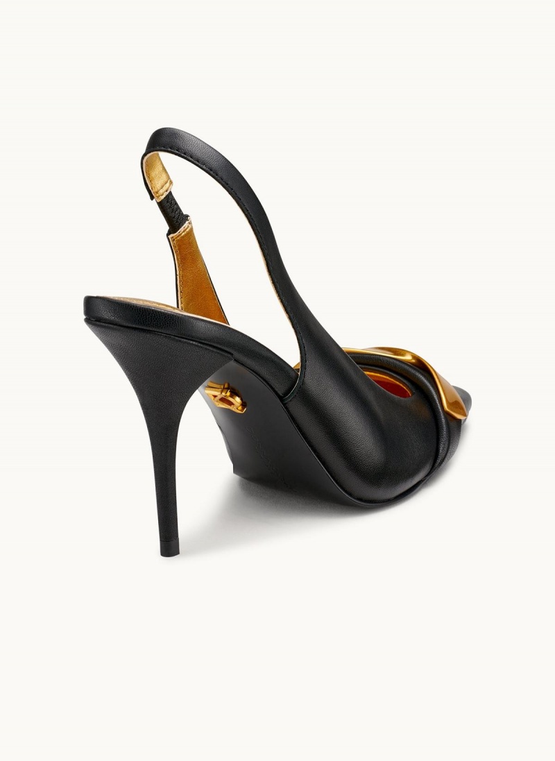 Donna Karan Sayer Slingback Heels Black | NZ_DK62913