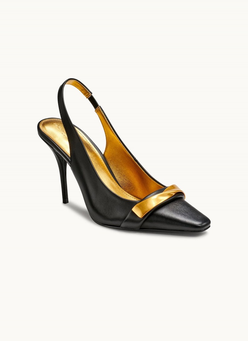 Donna Karan Sayer Slingback Heels Black | NZ_DK62913