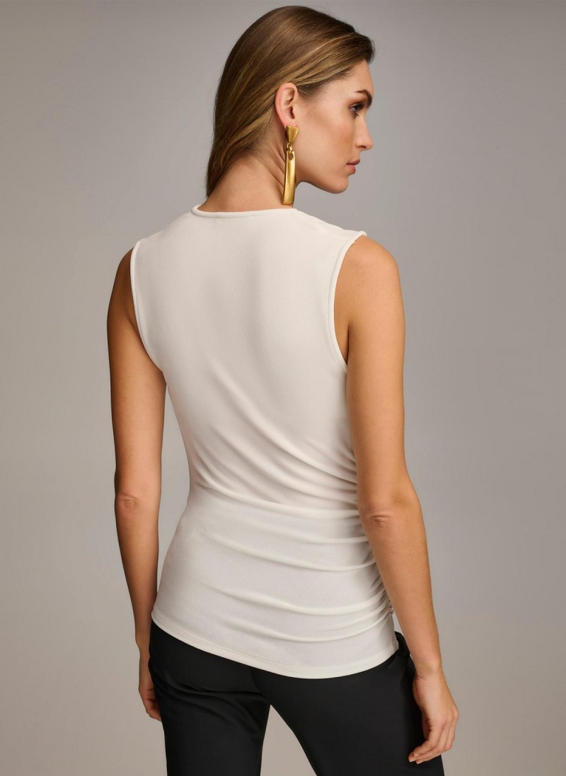 Donna Karan Shoulder Hardware Sweaters and Tops Cream | NZ_DK13948