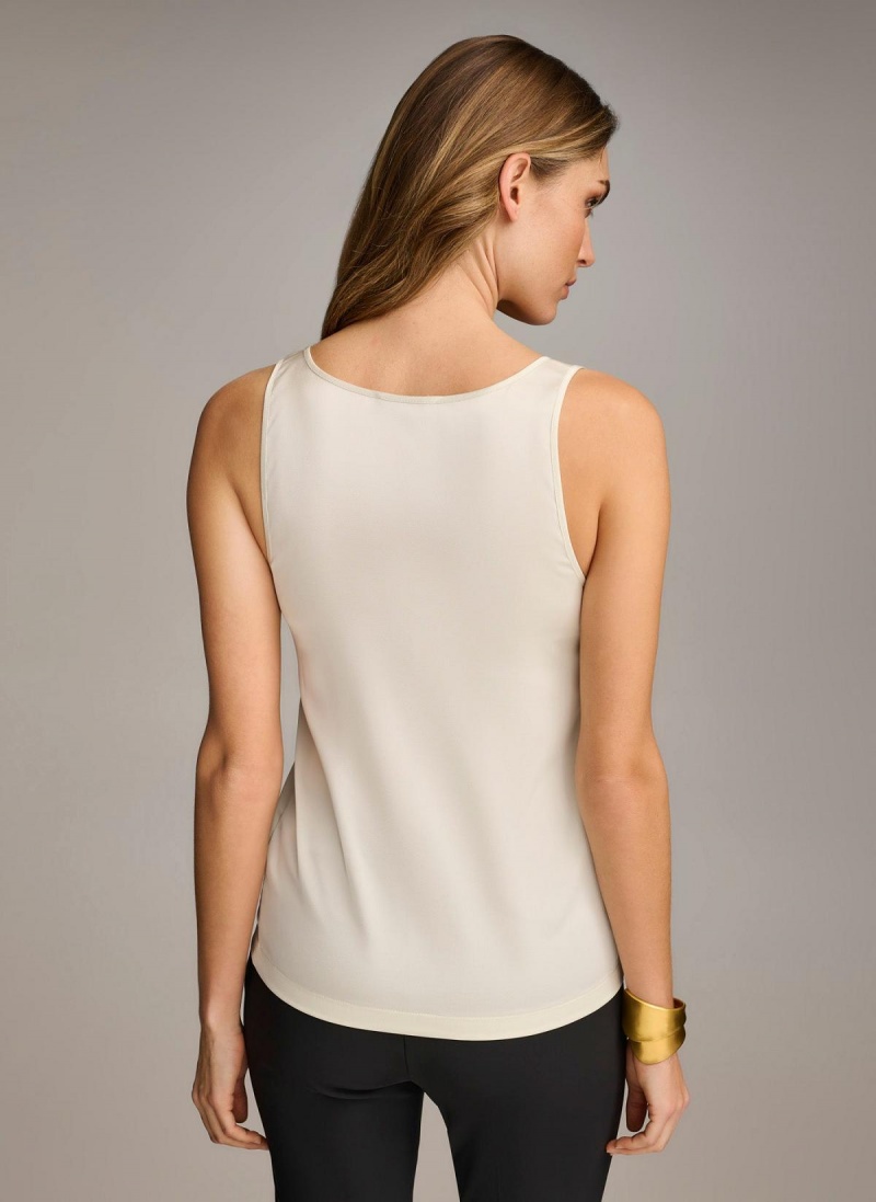 Donna Karan Sleeveless Shell Sweaters and Tops Cream | NZ_DK30467