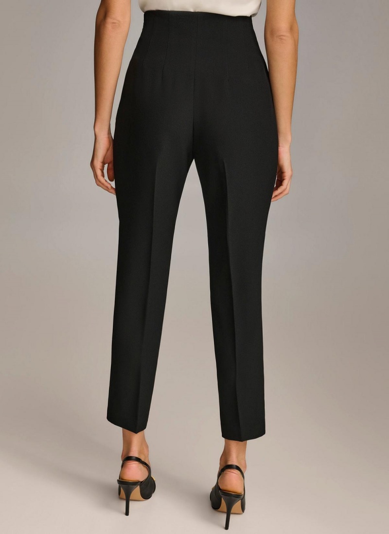 Donna Karan Slim Flat Front Pants Black | NZ_DK76780