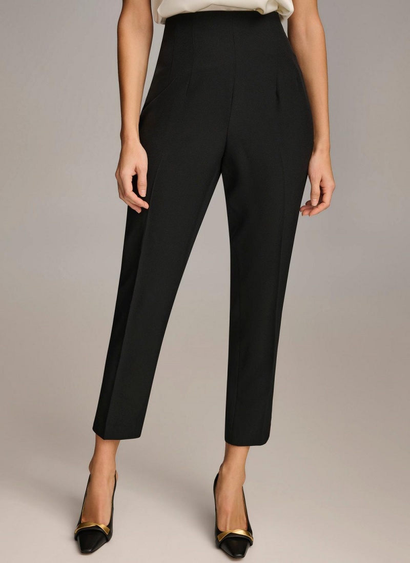 Donna Karan Slim Flat Front Pants Black | NZ_DK76780