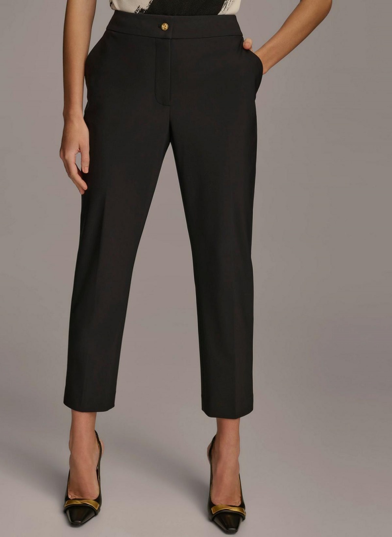 Donna Karan Slim Leg Ankle Length Pants Black | NZ_DK23673