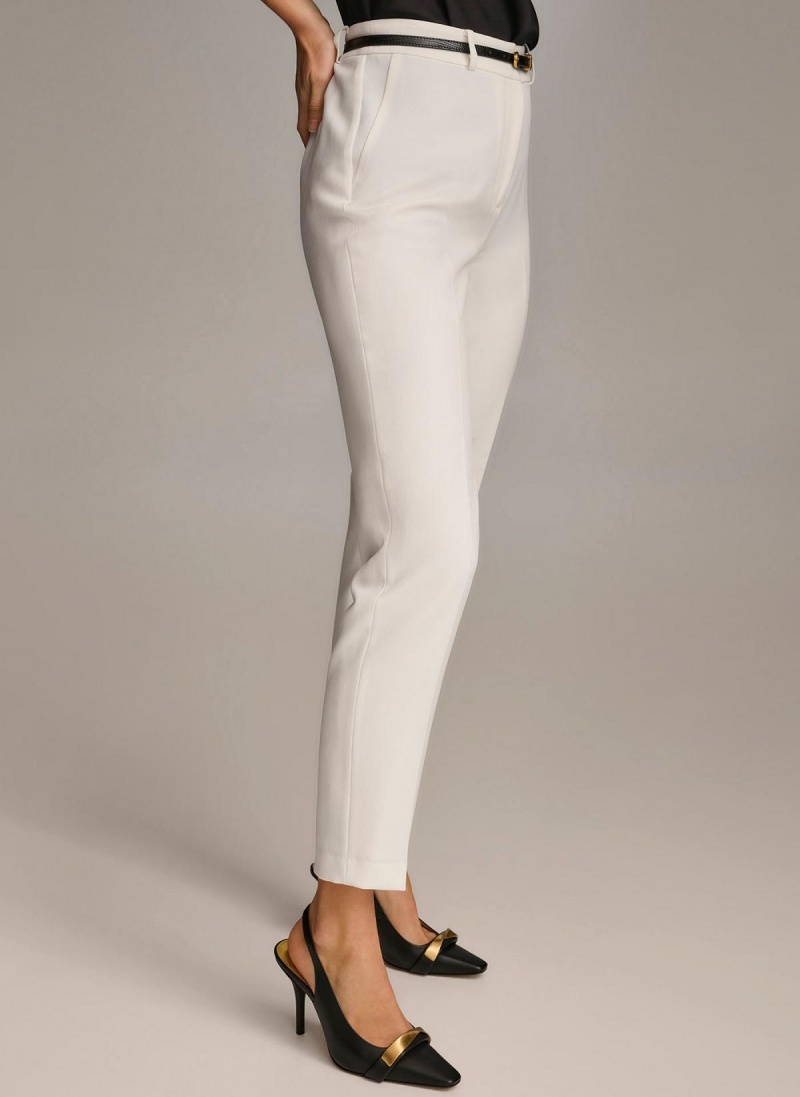 Donna Karan Straight With Belt Pants White | NZ_DK25184