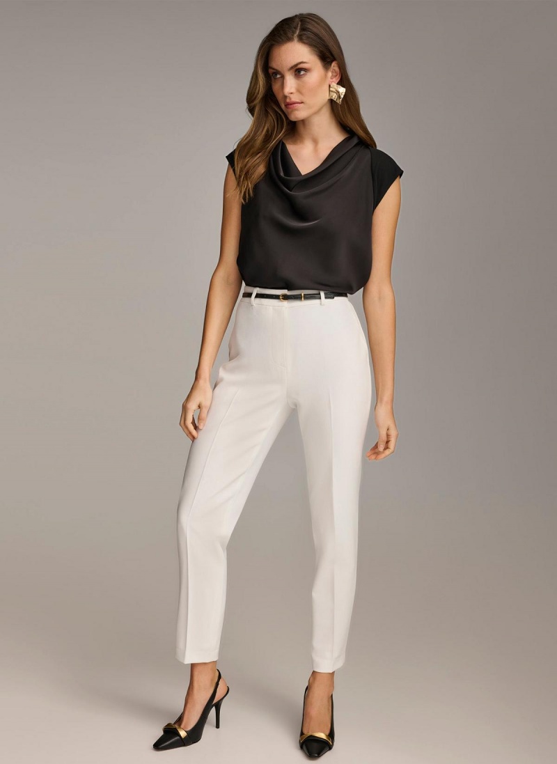 Donna Karan Straight With Belt Pants White | NZ_DK25184