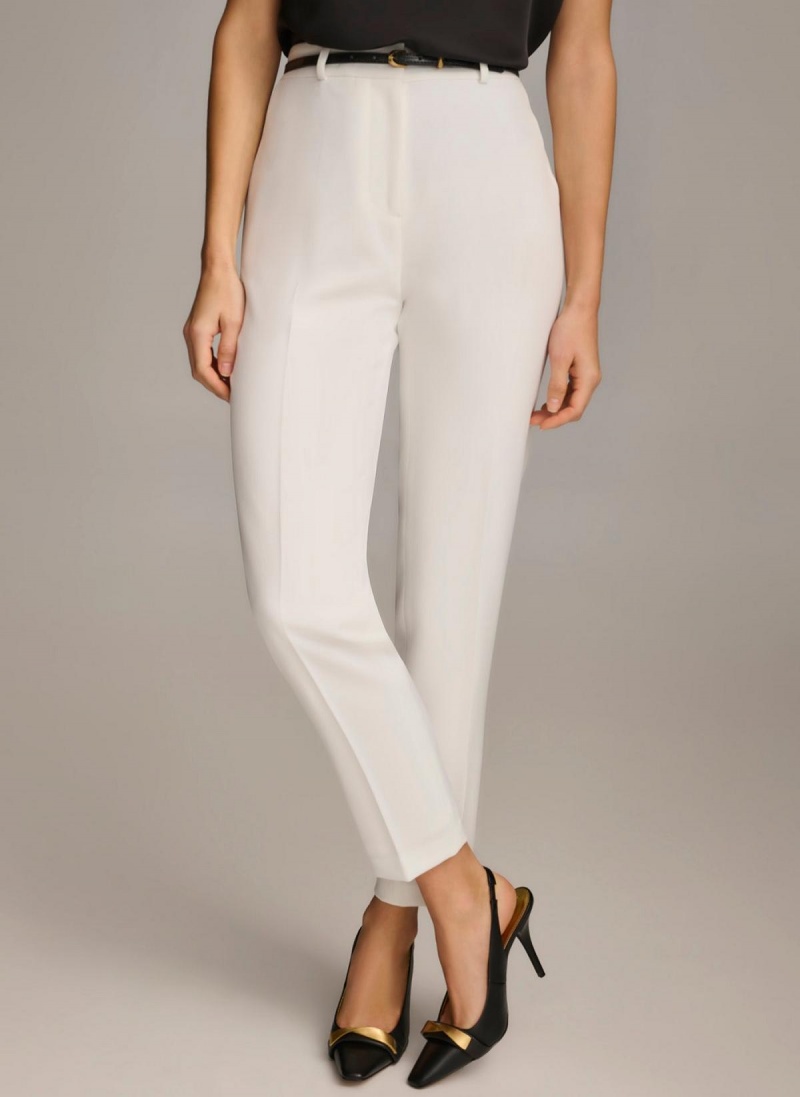 Donna Karan Straight With Belt Pants White | NZ_DK25184