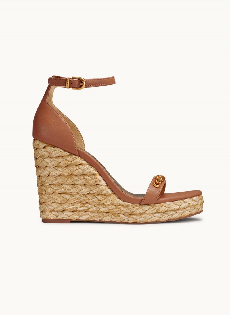 Donna Karan Yulissa Ankle Strap Espadrille Heels Brown | NZ_DK15753