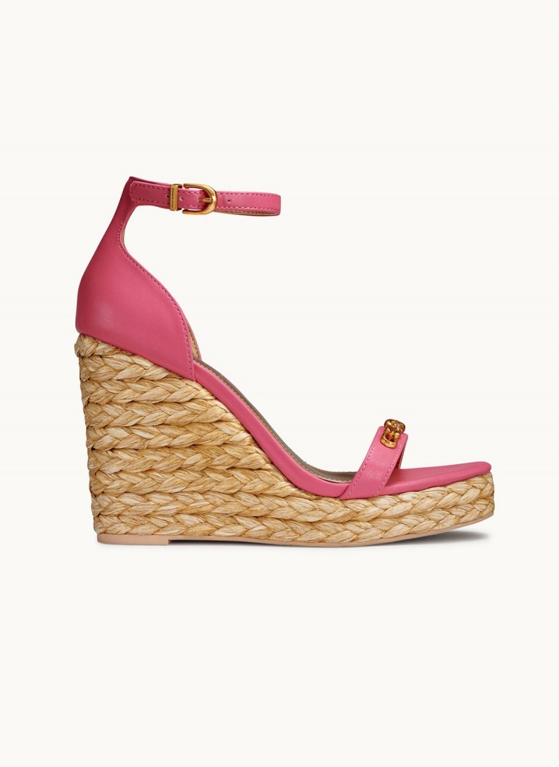 Donna Karan Yulissa Ankle Strap Espadrille Heels Rose | NZ_DK52611