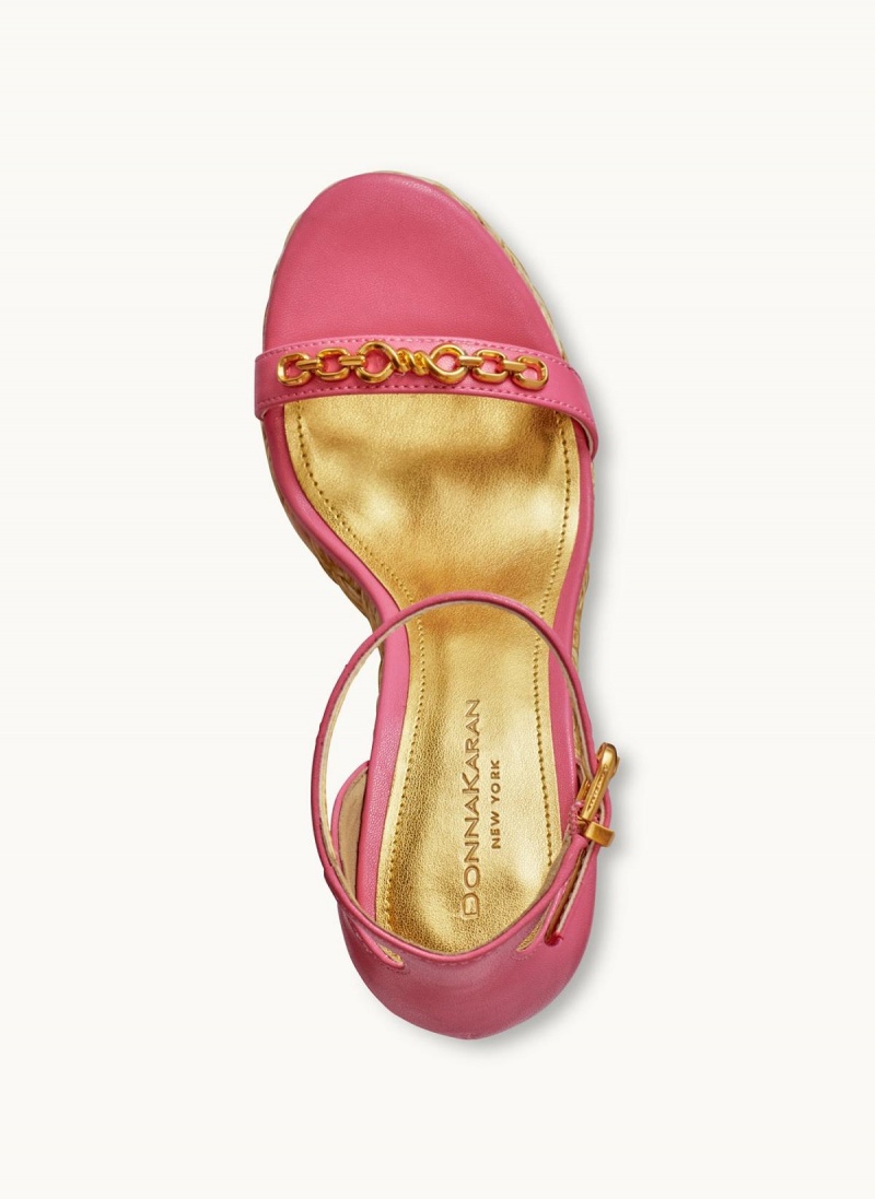 Donna Karan Yulissa Ankle Strap Espadrille Sandals Rose | NZ_DK58094